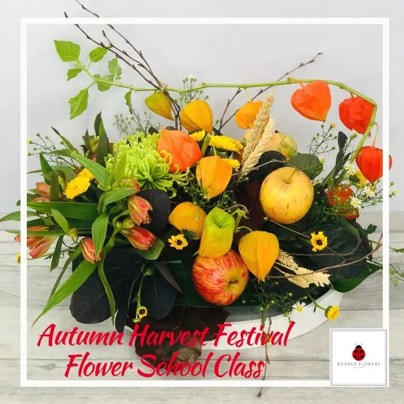 Autumn Flower School Class - Harvest Festival Arrangement at Bridge Chapel - 21st October 2020